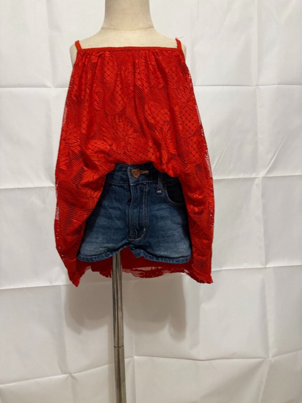 River Island Girls Orange Pineapple Lace Blouse Size 9-10 Years